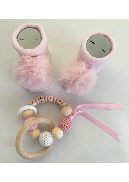 Hoşgeldin Bebek, Yenidoğan Kız Bebek, Pembe Badi Isimli Diş Kaşıyıcı Hediye Seti fırsatları