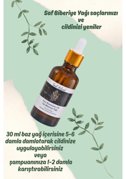 Biberiye Yağı - Saf Saç ve Cilt Bakım Yağı - 50 ml