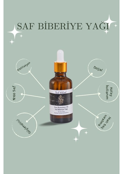 Biberiye Yağı - Saf Saç ve Cilt Bakım Yağı - 50 ml