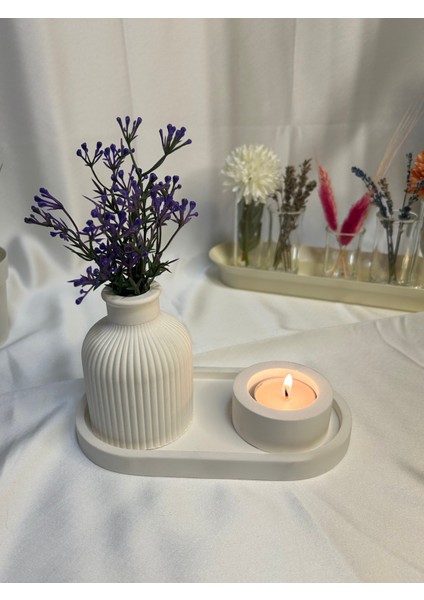 3'lü Dekoratif Beton Tealight Set fiyatları