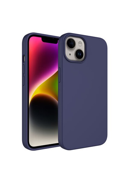 Apple iPhone 14 Kılıf Sıvı Teknolojili Silinebilir Sert Kılıf Ultra Yumuşak Magsafeli Silvessa Premium Silikon Kapak Kapak