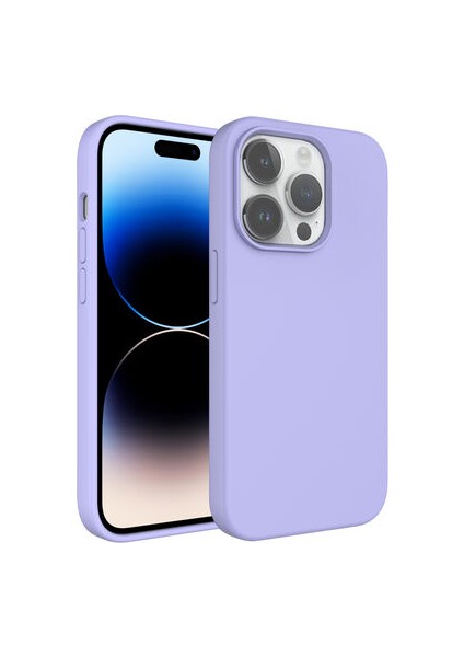 Apple iPhone 14 Pro Kılıf Sıvı Teknolojili Silinebilir Sert Kılıf Ultra Yumuşak Magsafeli Silvessa Premium Silikon Kapak Kapak