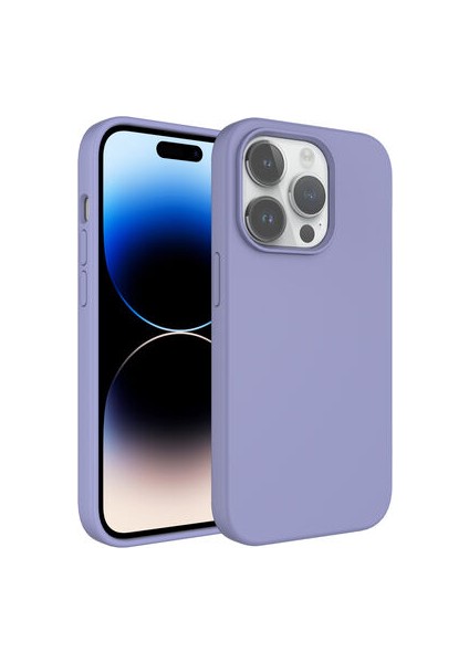 Apple iPhone 14 Pro Max Kılıf Sıvı Teknolojili Silinebilir Sert Kılıf Ultra Yumuşak Magsafeli Silvessa Premium Silikon Kapak Kapak