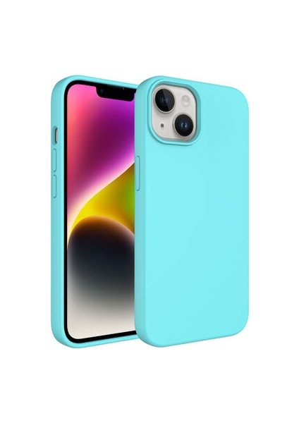 Apple iPhone 14 Plus Kılıf Sıvı Teknolojili Silinebilir Sert Kılıf Ultra Yumuşak Magsafeli Silvessa Premium Silikon Kapak Kapak