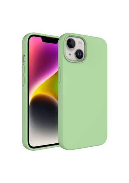 Apple iPhone 14 Plus Kılıf Sıvı Teknolojili Silinebilir Sert Kılıf Ultra Yumuşak Magsafeli Silvessa Premium Silikon Kapak Kapak