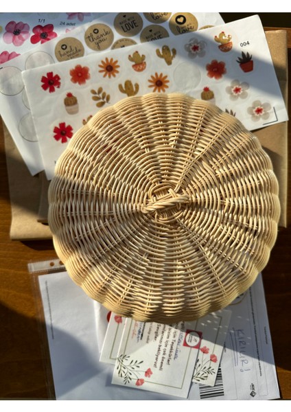 Rattan Bambu Hasır Kek Fanus Kapağı fırsatları