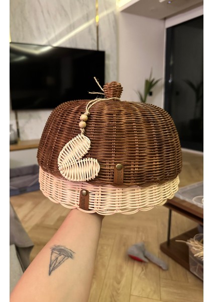 Rattan Bambu Hasır Kek Fanus Kapağı indirimleri