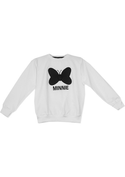 Kız Çocuk 2'li Takım Deri Şort Etek ve Minnie Temalı Pamuklu Beyaz Sweatshirt , Özel Gün, Doğum Günü, Parti, ,Bayram, Günlük Kullanım Için Modern ve Tarz Tasarım modelleri
