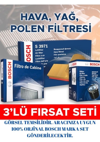 3'LÜ FİLTRE SETİ PEUGEOT 3008 1.5 BlueHDi 130 10/2017 - Devam ediyor 96 (kW) P84 indirimleri