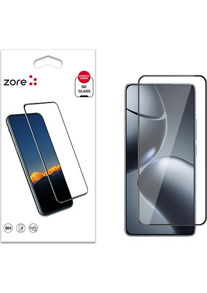 Xiaomi 14T Pro Uyumlu Zore Kenarları Kırılmaya Dayanıklı Cam Ekran Koruyucu