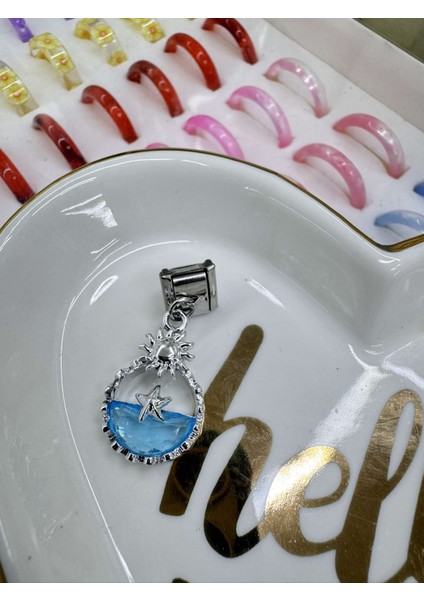 Italyan Charm Çelik Özel Seri Sallantılı Model Taşlı Anahtar
