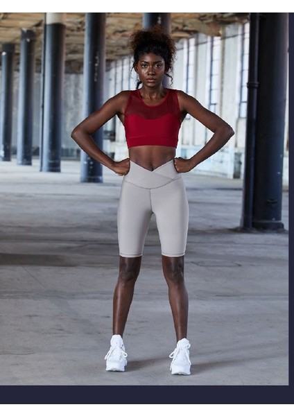 Gri Çapraz Bel Tasarımlı Biker Tayt ( Bisikletçi Taytı ) fiyatları