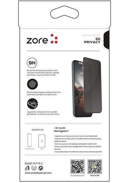 Galaxy M31S Uyumlu Zore New 5d Privacy Temperli Ekran Koruyucu