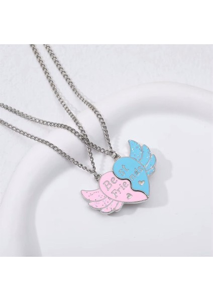 2 Adet Mıknatıslı Melek Kanadı Renkli Best Friends Çift Kolye Arkadaşlık Kolyesi fırsatları