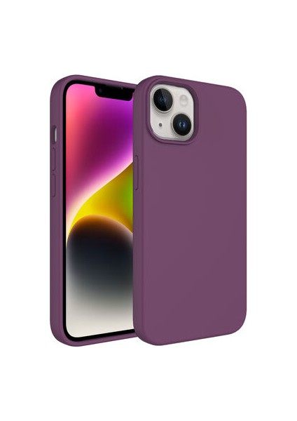 Apple iPhone 14 Kılıf Sıvı Teknolojili Silinebilir Sert Kılıf Ultra Yumuşak Magsafeli Silvessa Premium Silikon Kapak Kapak