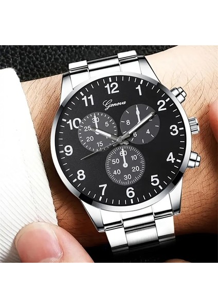 Erkekler Için Şık Çelik Kuvars Kol Saati