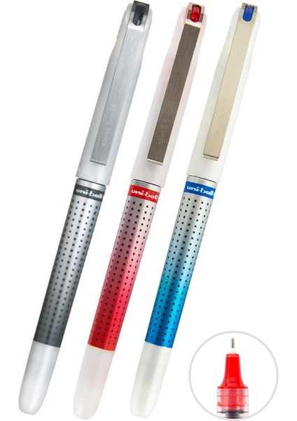Mavi Siyah Kırmızı Pilot Kalem 3 Adet Uniball Eye Needle 0.7 mm Iğne Uçlu Pilot Kalem UB-187S Iğne Uçlu Likit Mürekkep