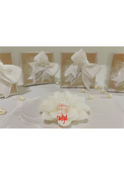 20 Adet Süslemeli Lotus Mum, Hediyelik | Nikah Şekeri, Nişan, Söz, Kına, Düğün, Sünnet, Doğum Günü modelleri