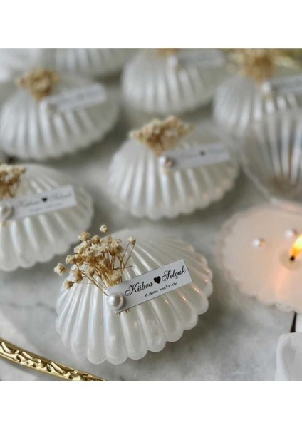 Kutulu Istiridye Mum Düğün, Nişan , Söz ,kına , Mevlüt , Doğum Günü , Yılbaşı Hediyelik- 20 Adet