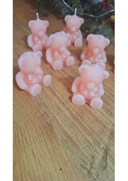 Ayıcık Şekilli Mum Hediyelik 5 Adet Çocuk Bebek Doğum Günü Baby Shower Nişan Mevlid