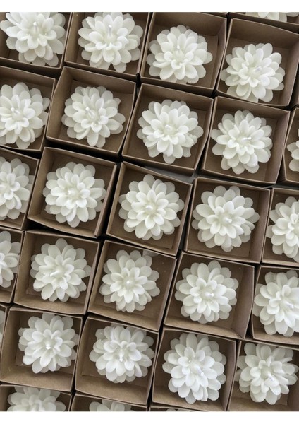 10 Adet Süslemeli Lotus Mum, Kraft Kutulu Söz, Nişan, Düğün, Kına, Doğum Günü Hediyelik fırsatları