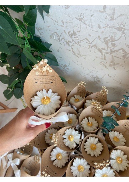 Kişiye Özel Düğün|nişan|söz|kına|sünnet Hediyelik Vanilya Papatya Mum Buket- 10 Adet fiyatları