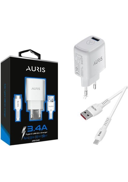 Auris CH40 Type-C Hızlı Şarj Seti 3.4A