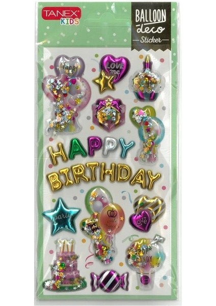 Tanex Kıds TNX-26003 Dekoratif Etiketler - Puffy Ballon Stıcker