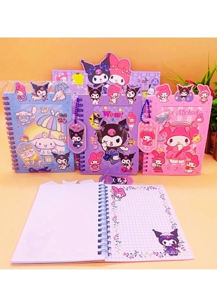 Kuromi My Melodi Cinnamoroll Sticker Defter 150+ Anahtarlık Hediyeli 1 Adet modelleri