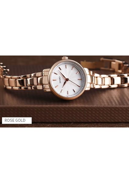 Skmei Kadın Kol Saati Yeni Tasarım Gümüş ve Rose Gold Renk indirimleri