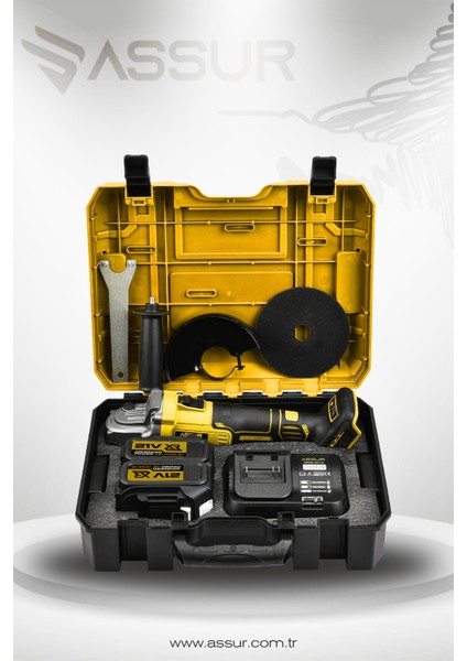 21V Çift Akülü 125mm Kömürsüz Şarjlı Taşlama