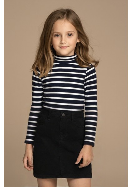 Kız Çocuk Kot Etek Şık ve Günlük Jean Mini Etek, Cepli, Kemerli, Yazlık, Kışlık, Okul, Parti ve Günlük Kullanıma Uygun Kot Etek