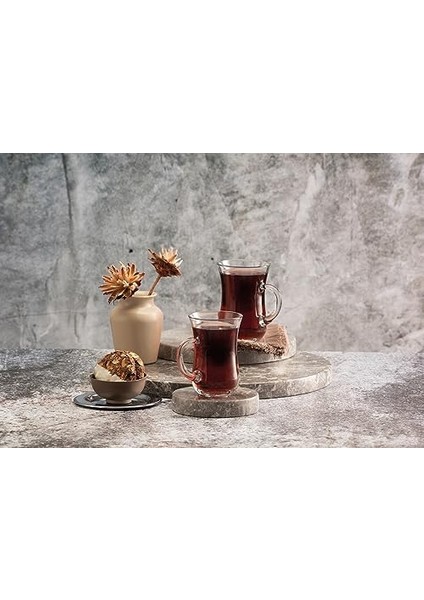 Çay Bardak 6 Lı Kulplu Çay Bardağı