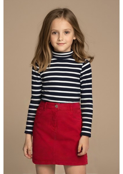 Kız Çocuk Kot Etek Şık ve Günlük Jean Mini Etek, Cepli, Kemerli, Yazlık, Kışlık, Okul, Parti ve Günlük Kullanıma Uygun Kot Etek