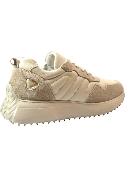 218.901-1 Deri Bej Bağlı Casual Kadın Sneaker Ayakkabı modelleri