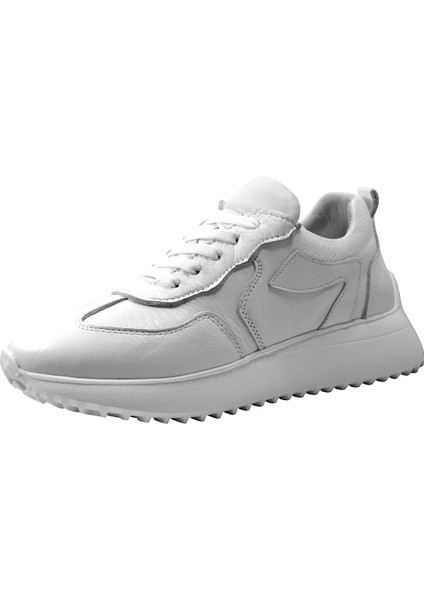 218.0501 Deri Beyaz & Siyah Bağlı Casual Kadın Sneaker Ayakkabı fiyatları