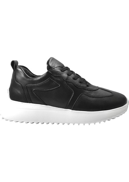 218.0501 Deri Beyaz & Siyah Bağlı Casual Kadın Sneaker Ayakkabı fiyatları