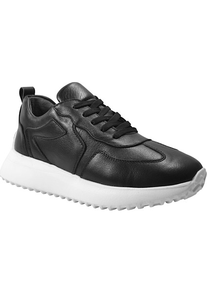 218.0501 Deri Beyaz & Siyah Bağlı Casual Kadın Sneaker Ayakkabı modelleri