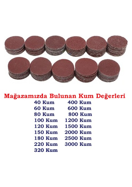 Dremel Için Cırtlı Disk Zımpara - 40 Kum - Çap 25MM (10 Adet)