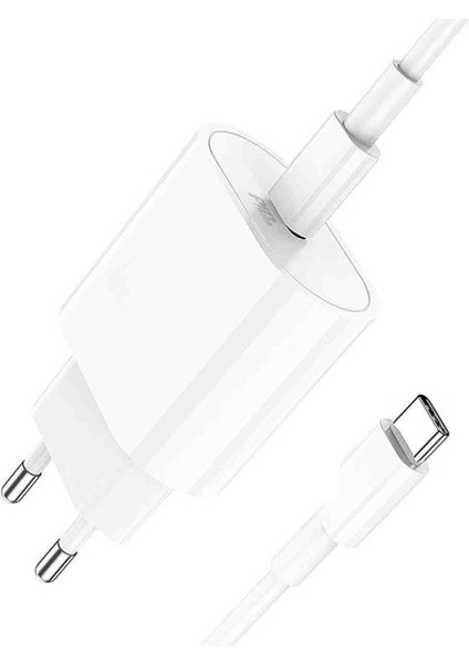 iPad Air 13 M3 2025 UYUMLU20W Type-C Çıkışlı Ekstra Type-C To Type-C Kablolu Pd Hızlı Şarj Aleti