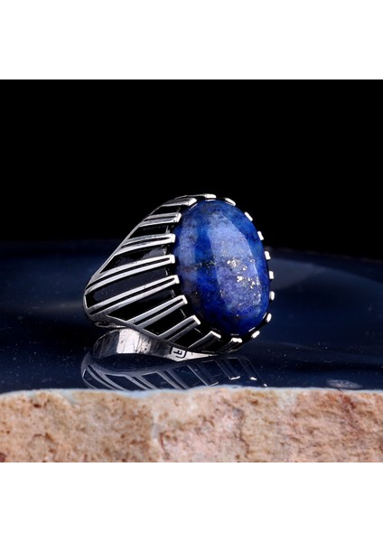 Lapis Taşlı 925 Ayar Gümüş Erkek Yüzük modelleri