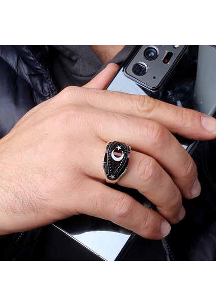 925 Ayar Mikro Taşlı Ayyıldız Model Yüzük