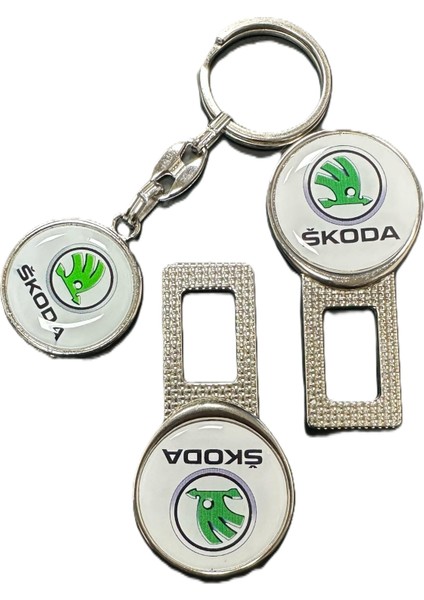 Skoda Uyumlu Ikaz Ses Metal Toka 2 Adet Anahtarlık 1 Adet