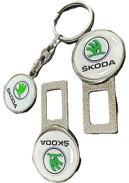 Skoda Uyumlu Ikaz Ses Metal Toka 2 Adet Anahtarlık 1 Adet modelleri