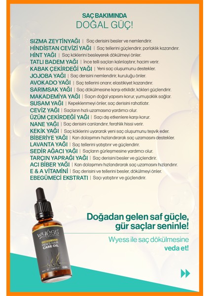 Erkek Saç Bakım Yağı - Saç Çıkarıcı & Besleyici Etki, E & A Vitaminli 50 ml