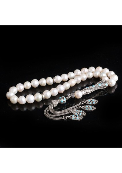 925 Ayar Mineli Gümüş Püsküllü Doğal Inci Taşı Tesbih modelleri