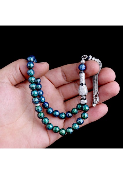 Zirkon Taş Gümüş Püsküllü Renk Değiştiren His Taşı Tesbih