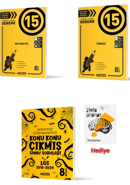 8.sınıf Matematik Türkçe 15LI Deneme-Konu Konu Çıkmış Sınav Soruları Lgs Hazırlık