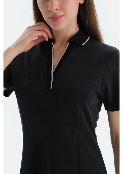 Siyah Kadın Modal Karışımlı Kısa Kollu Elbise indirimleri