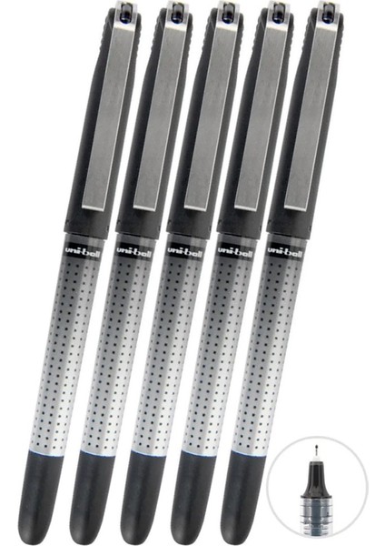 Siyah Pilot Kalem 5 Adet Uniball Eye Needle 0.5 mm Iğne Uçlu Pilot Kalem UB-185 S Iğne Uçlu Likit Mürekkep Jel Kalem